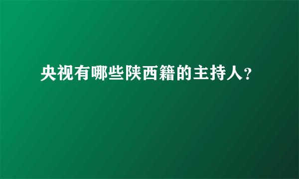 央视有哪些陕西籍的主持人？