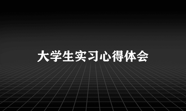 大学生实习心得体会