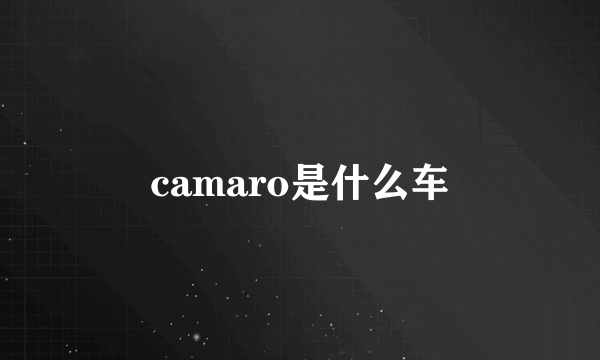 camaro是什么车