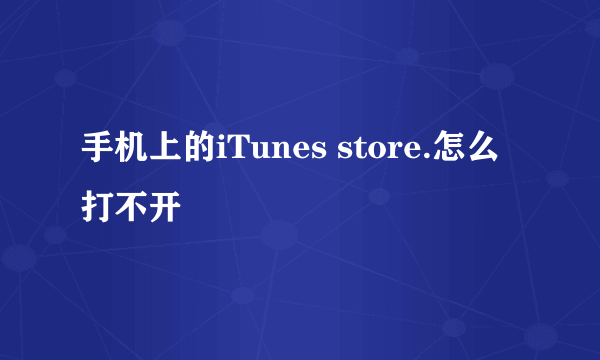 手机上的iTunes store.怎么打不开