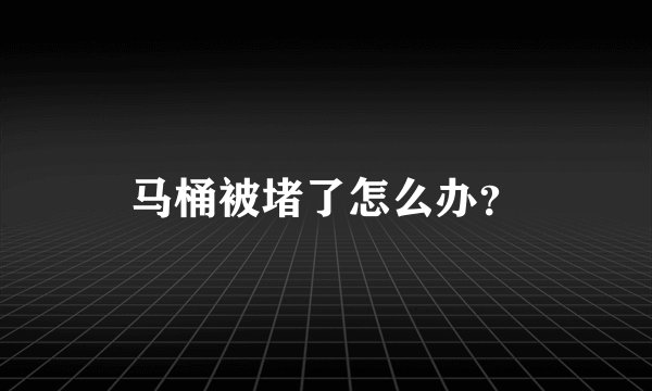 马桶被堵了怎么办？