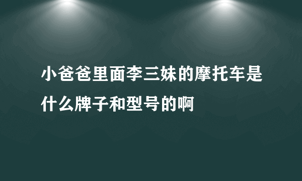 小爸爸里面李三妹的摩托车是什么牌子和型号的啊