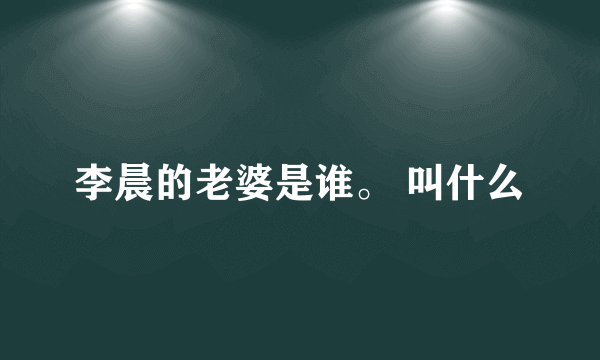 李晨的老婆是谁。 叫什么