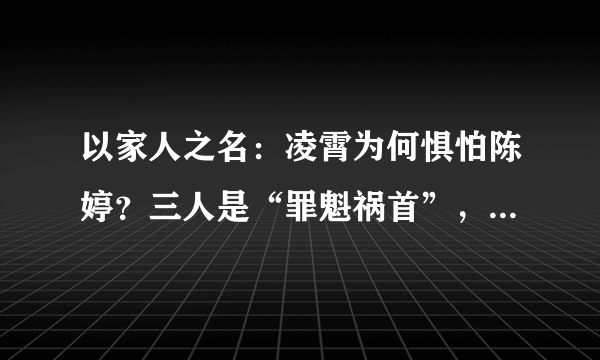 以家人之名：凌霄为何惧怕陈婷？三人是“罪魁祸首”，没有李尖尖