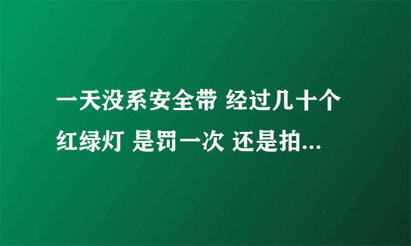 一天没系安全带 经过几十个红绿灯 是罚一次 还是拍到一次罚一次？