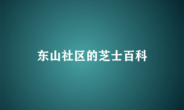 东山社区的芝士百科