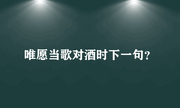 唯愿当歌对酒时下一句？