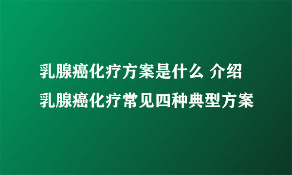 乳腺癌化疗方案是什么 介绍乳腺癌化疗常见四种典型方案