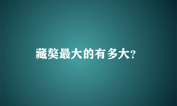 藏獒最大的有多大？