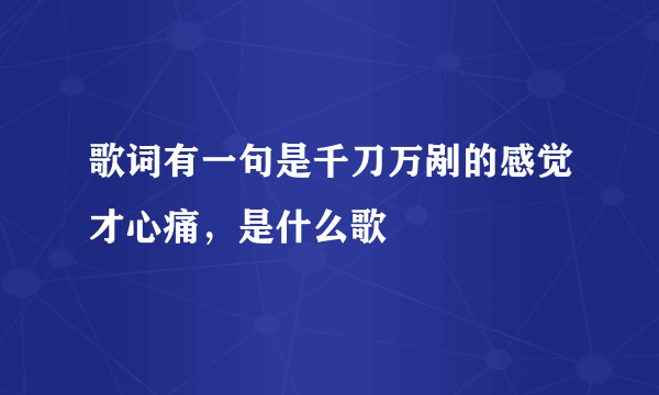 歌词有一句是千刀万剐的感觉才心痛，是什么歌