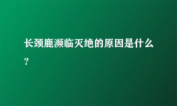 长颈鹿濒临灭绝的原因是什么？