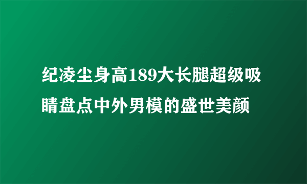 纪凌尘身高189大长腿超级吸睛盘点中外男模的盛世美颜