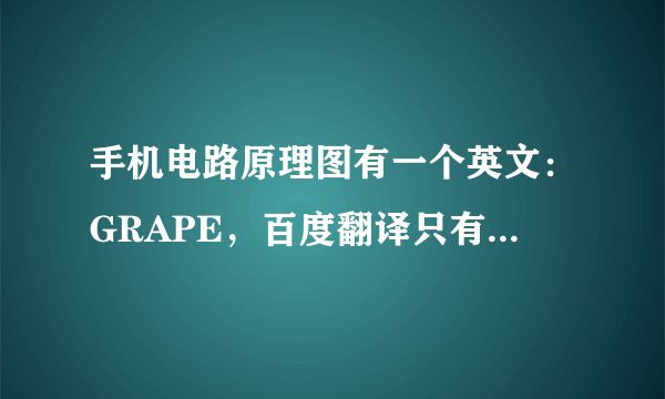 手机电路原理图有一个英文：GRAPE，百度翻译只有葡萄、颜色两种解释，