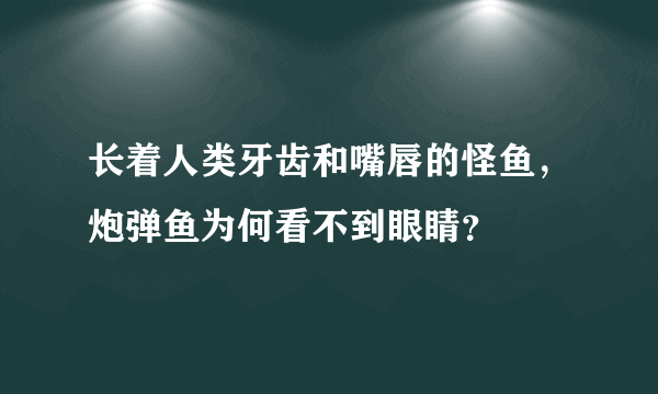 长着人类牙齿和嘴唇的怪鱼，炮弹鱼为何看不到眼睛？