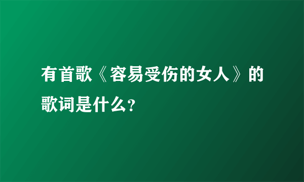 有首歌《容易受伤的女人》的歌词是什么？