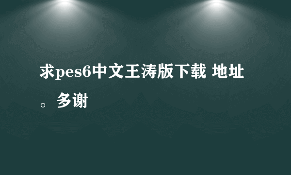 求pes6中文王涛版下载 地址。多谢