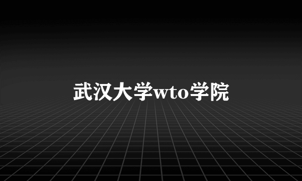 武汉大学wto学院