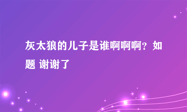 灰太狼的儿子是谁啊啊啊？如题 谢谢了