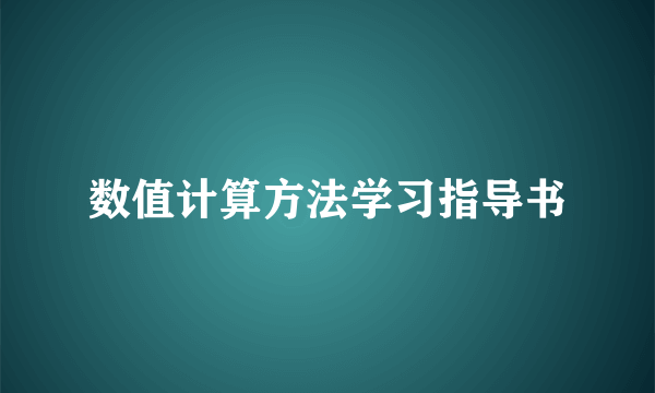 数值计算方法学习指导书