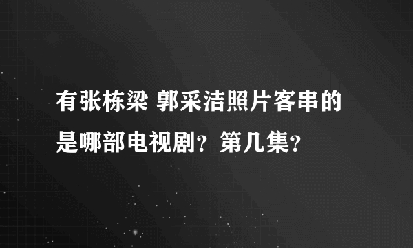 有张栋梁 郭采洁照片客串的是哪部电视剧？第几集？