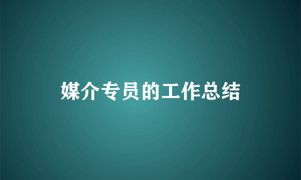 媒介专员的工作总结