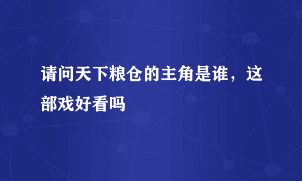 请问天下粮仓的主角是谁，这部戏好看吗