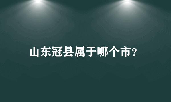 山东冠县属于哪个市？