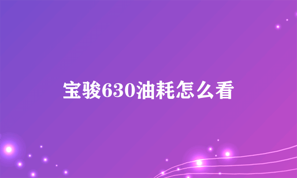 宝骏630油耗怎么看