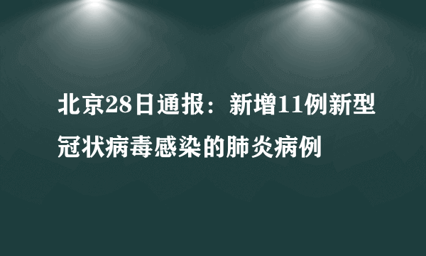 北京28日通报：新增11例新型冠状病毒感染的肺炎病例