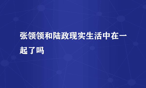 张领领和陆政现实生活中在一起了吗