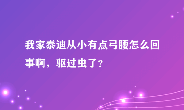 我家泰迪从小有点弓腰怎么回事啊，驱过虫了？