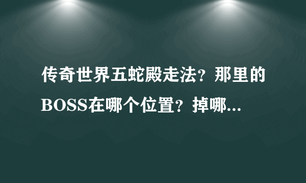 传奇世界五蛇殿走法？那里的BOSS在哪个位置？掉哪些装备？