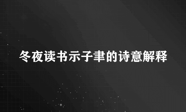 冬夜读书示子聿的诗意解释