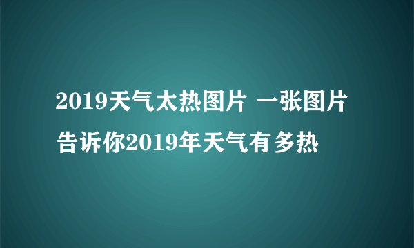 2019天气太热图片 一张图片告诉你2019年天气有多热