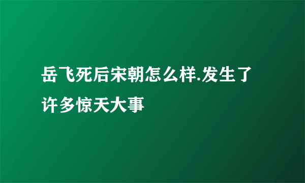 岳飞死后宋朝怎么样.发生了许多惊天大事