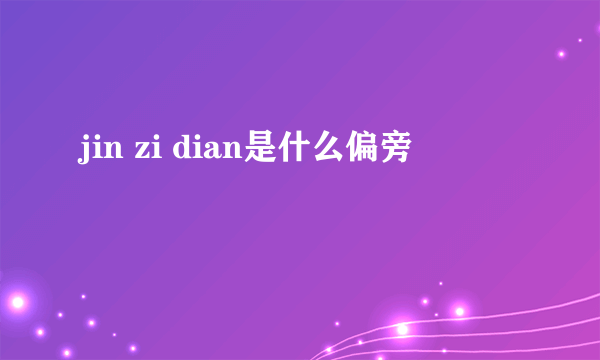 jin zi dian是什么偏旁