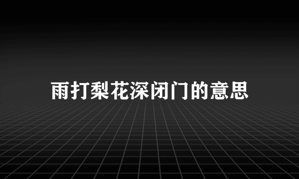 雨打梨花深闭门的意思