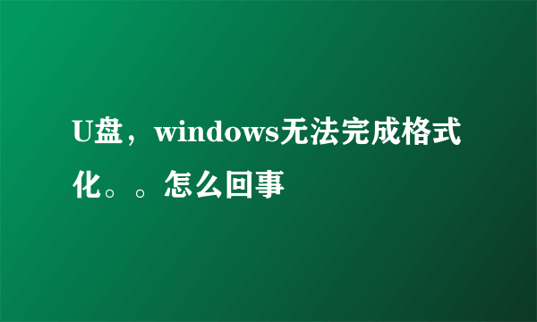 U盘，windows无法完成格式化。。怎么回事