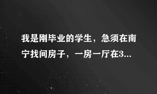 我是刚毕业的学生，急须在南宁找间房子，一房一厅在300元左右？