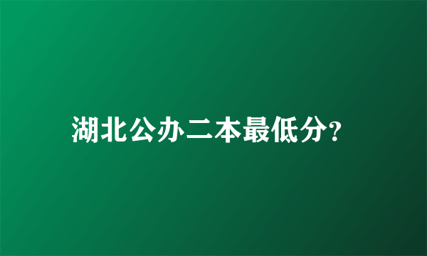 湖北公办二本最低分？