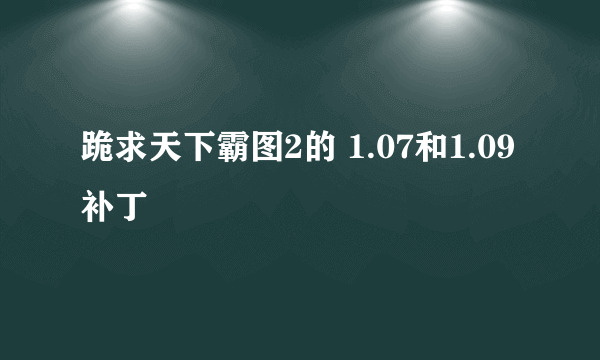 跪求天下霸图2的 1.07和1.09补丁