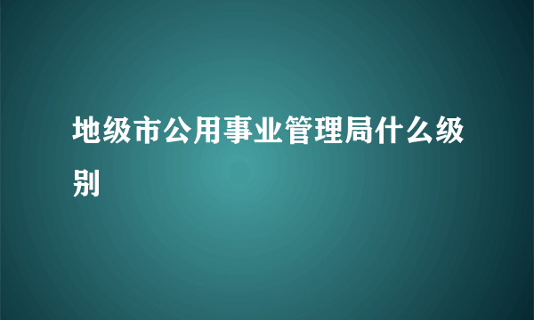 地级市公用事业管理局什么级别