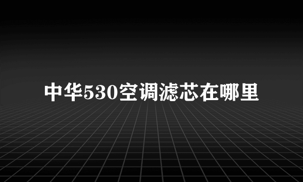 中华530空调滤芯在哪里