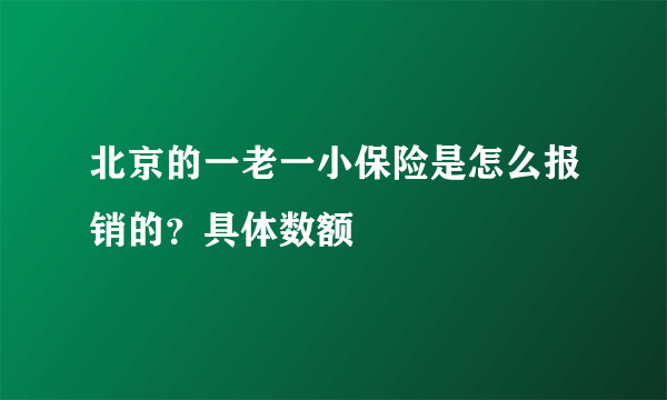 北京的一老一小保险是怎么报销的？具体数额