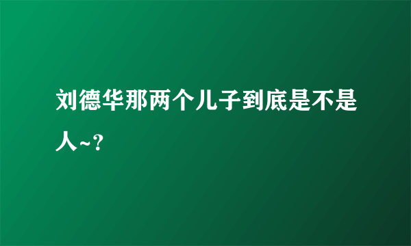 刘德华那两个儿子到底是不是人~？