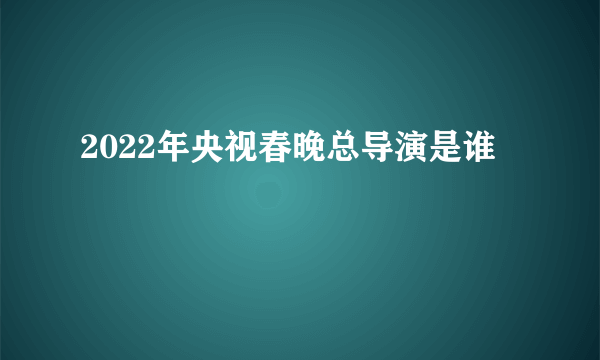 2022年央视春晚总导演是谁