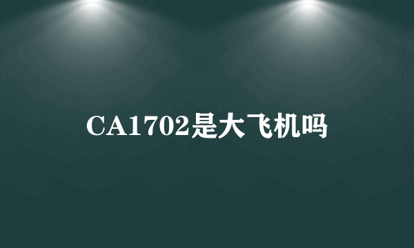 CA1702是大飞机吗