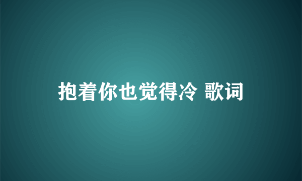 抱着你也觉得冷 歌词