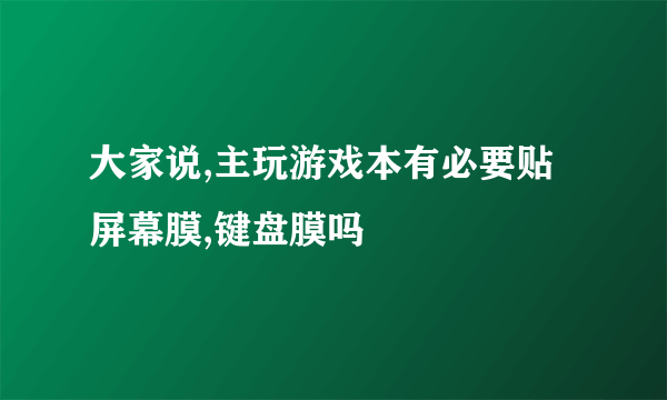 大家说,主玩游戏本有必要贴屏幕膜,键盘膜吗