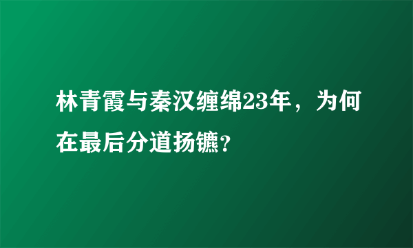 林青霞与秦汉缠绵23年，为何在最后分道扬镳？